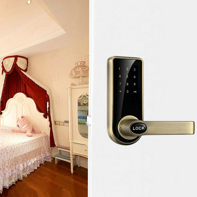 Password + Key + Sensor Card Zinc Alloy Red Bronze Electronic Door Lock Touch Screen Electronic Code Lock, OS8818-QGT Bronze Password + Key + Sensor Card Zinc Alloy Red Bronze Electronic Door Lock Touch Screen Electronic Code Lock, OS8818-QGT Bronze